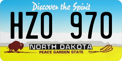 ND license plate HZO970
