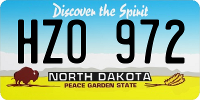 ND license plate HZO972