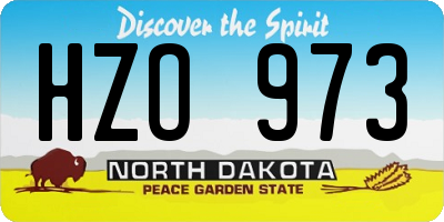 ND license plate HZO973