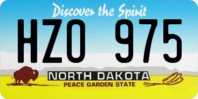 ND license plate HZO975