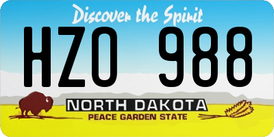 ND license plate HZO988