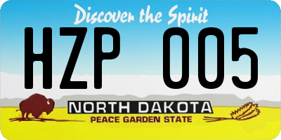 ND license plate HZP005