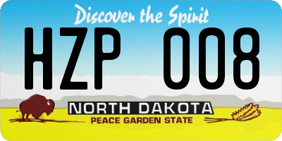 ND license plate HZP008