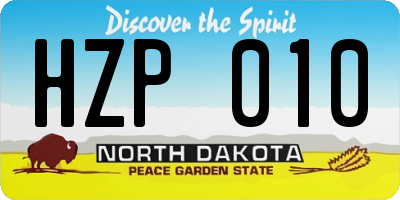 ND license plate HZP010