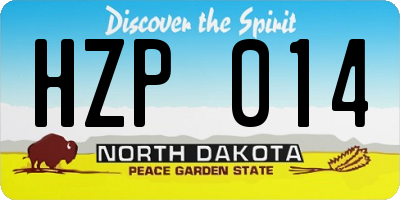 ND license plate HZP014