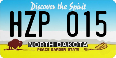 ND license plate HZP015