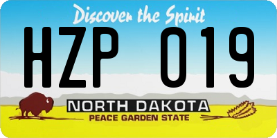 ND license plate HZP019