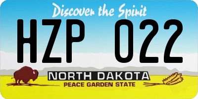 ND license plate HZP022