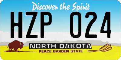 ND license plate HZP024