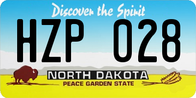 ND license plate HZP028