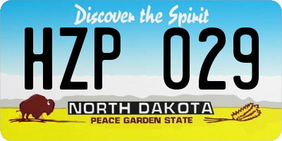 ND license plate HZP029