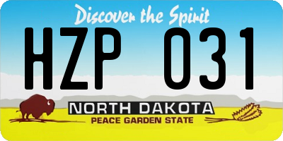 ND license plate HZP031