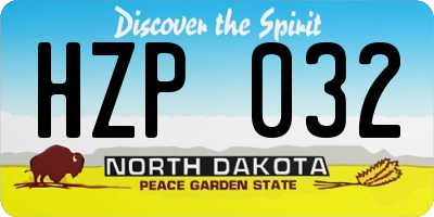 ND license plate HZP032