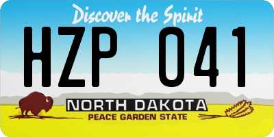 ND license plate HZP041