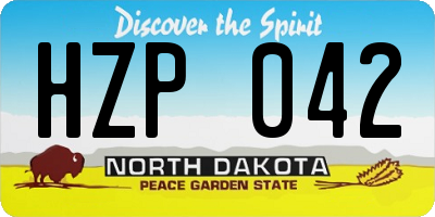 ND license plate HZP042