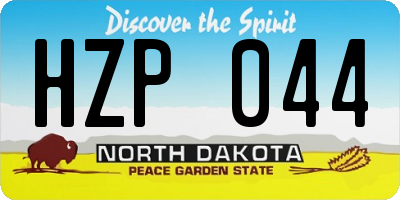 ND license plate HZP044