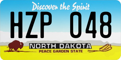 ND license plate HZP048