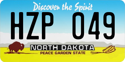 ND license plate HZP049