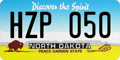 ND license plate HZP050