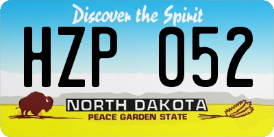 ND license plate HZP052