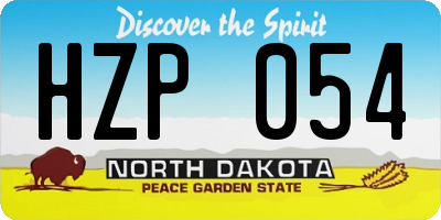 ND license plate HZP054
