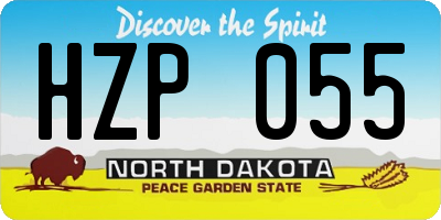 ND license plate HZP055