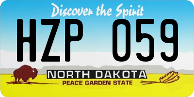ND license plate HZP059