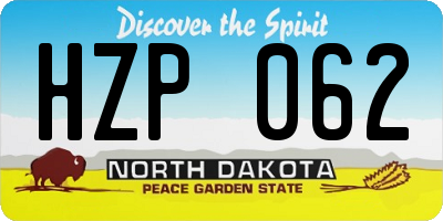 ND license plate HZP062