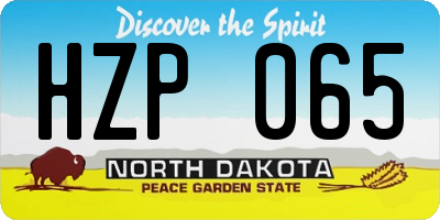 ND license plate HZP065