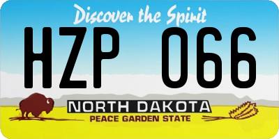 ND license plate HZP066