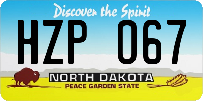 ND license plate HZP067
