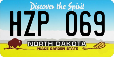 ND license plate HZP069