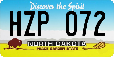 ND license plate HZP072