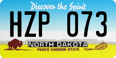 ND license plate HZP073