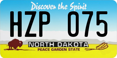 ND license plate HZP075