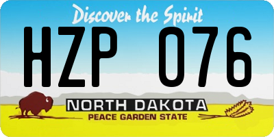 ND license plate HZP076
