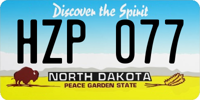 ND license plate HZP077