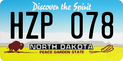 ND license plate HZP078