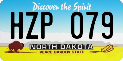 ND license plate HZP079