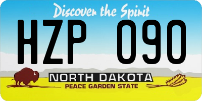 ND license plate HZP090