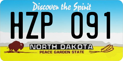 ND license plate HZP091