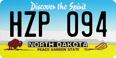 ND license plate HZP094
