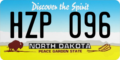 ND license plate HZP096