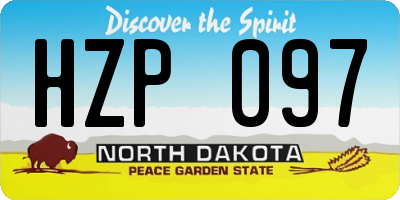 ND license plate HZP097