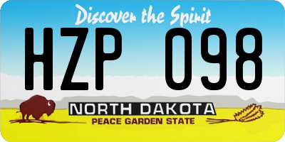 ND license plate HZP098