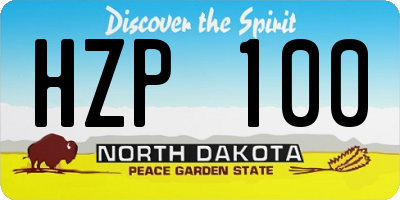 ND license plate HZP100