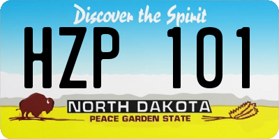 ND license plate HZP101