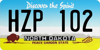 ND license plate HZP102