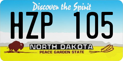 ND license plate HZP105