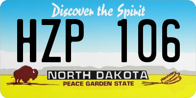 ND license plate HZP106